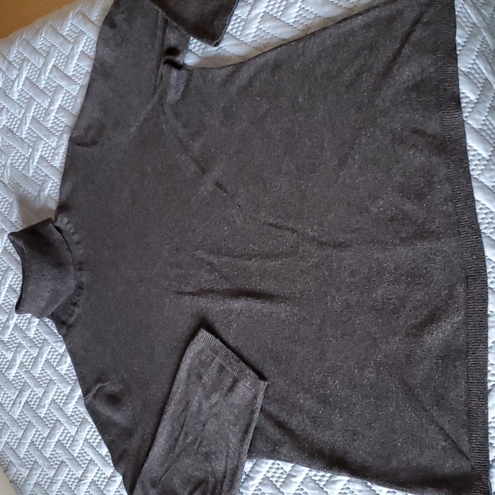Chico's gray turtleneck sweater.